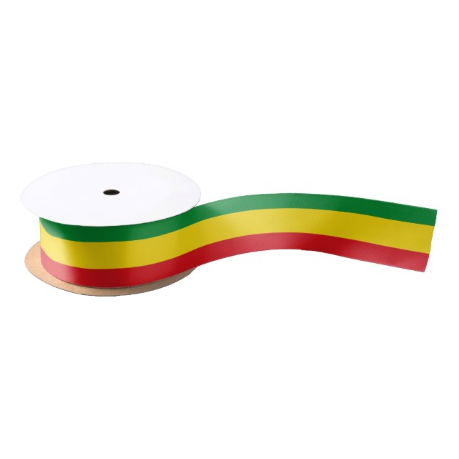 Rastafarian Flag Rasta Ethiopian Satin Ribbon (Spool)