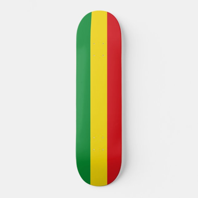Rastafarian Flag Rasta Ethiopian Skateboard (Front)