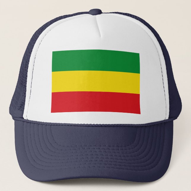 Rastafarian Flag Rasta Ethiopian Trucker Hat (Front)