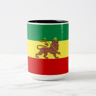 Rastafarian Flag (Rastafarianism) (Rasta) Two-Tone Coffee Mug