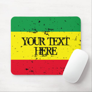Rastafarian flag reggae music green yellow red mouse mat