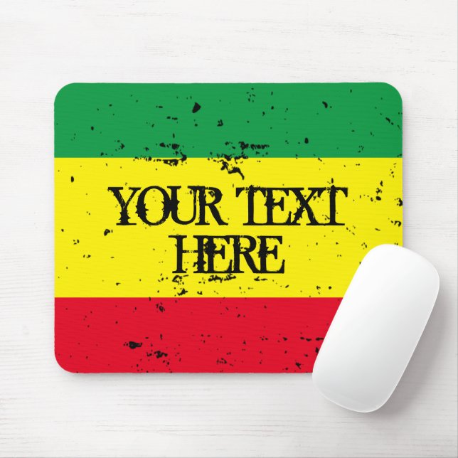 Rastafarian flag reggae music green yellow red mouse mat (With Mouse)