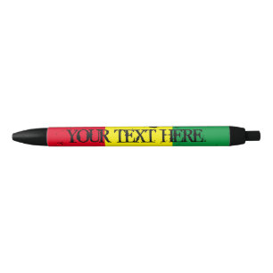 Rastafarian flag reggae music personalised black ink pen