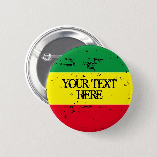 Rastafarian flag reggae music personalised round 6 cm round badge (Front & Back)