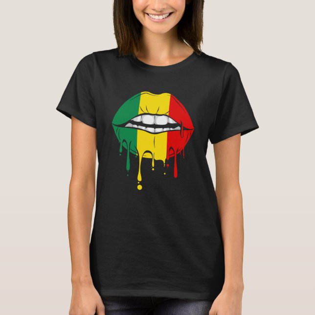 Rastafarian Jamaica Lips T-Shirt (Front)