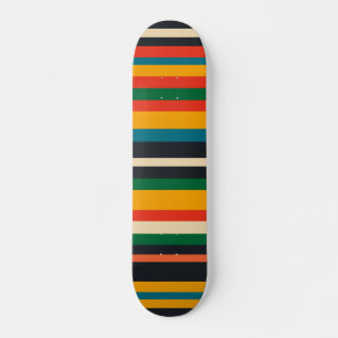 Rastafarian Multi Colour Modern Stripes Pattern Skateboard