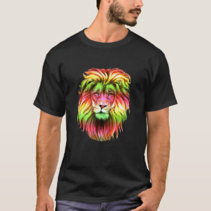 Rastafarian Red Yellow Green Rasta Style Lion of J T-Shirt