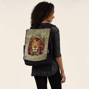 Rastafarian-wildlife lion humour design backpack