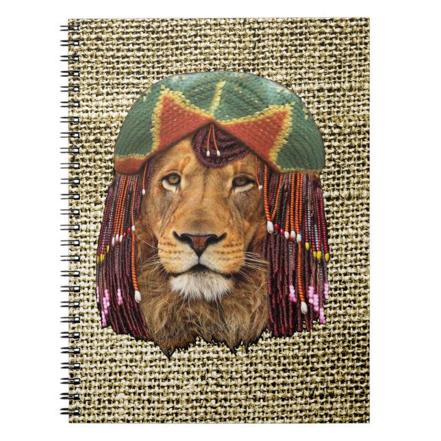 Rastafarian-wildlife lion humour design notebook (Front)