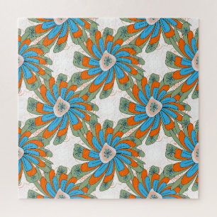 Raster Floral Abstract Textile Print Jigsaw Puzzle