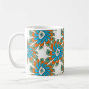Raster floral pattern with abstract flowers. Abstr Coffee Mug