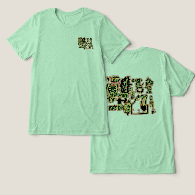 Raster Grimey Glow artwork Tri-Blend Shirt (Design Front & Back)