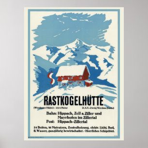 Rastkogelhütte Germany Vintage Poster 1938