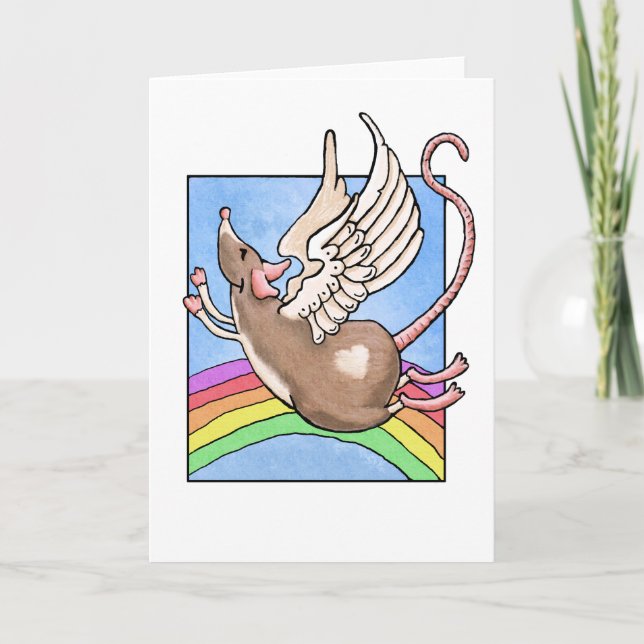 Rat Angel Greeting Card (Front)