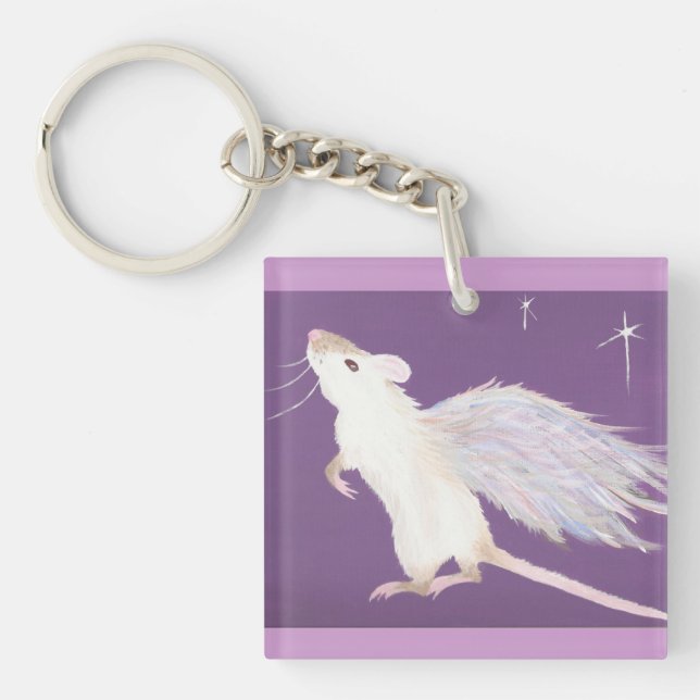 Rat angel key chain! Purple. Ring (Front)