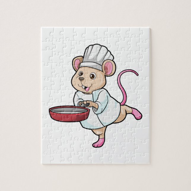Rat as Cook with Pan & Cooking hat Jigsaw Puzzle (Vertical)