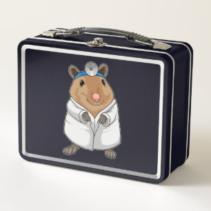 Rat as Doctor with Doctor's coat Metal Lunch Box