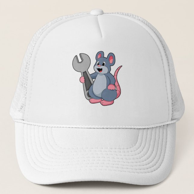 Rat as Mechanic with Wrench Trucker Hat (Front)