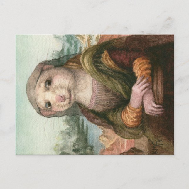 Rat as Mona Lisa Leonardo da Vinci kmcoriginals Postcard (Front)