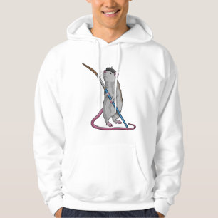 Rat as Painter with Paint brush Hoodie