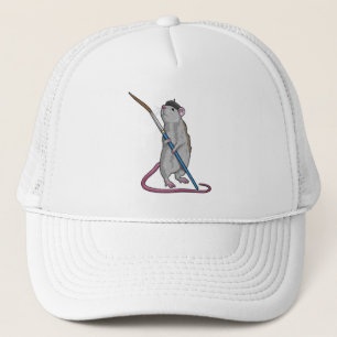 Rat as Painter with Paint brush Trucker Hat