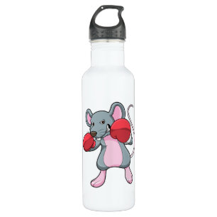 Rat at Boxing with Boxing gloves 710 Ml Water Bottle