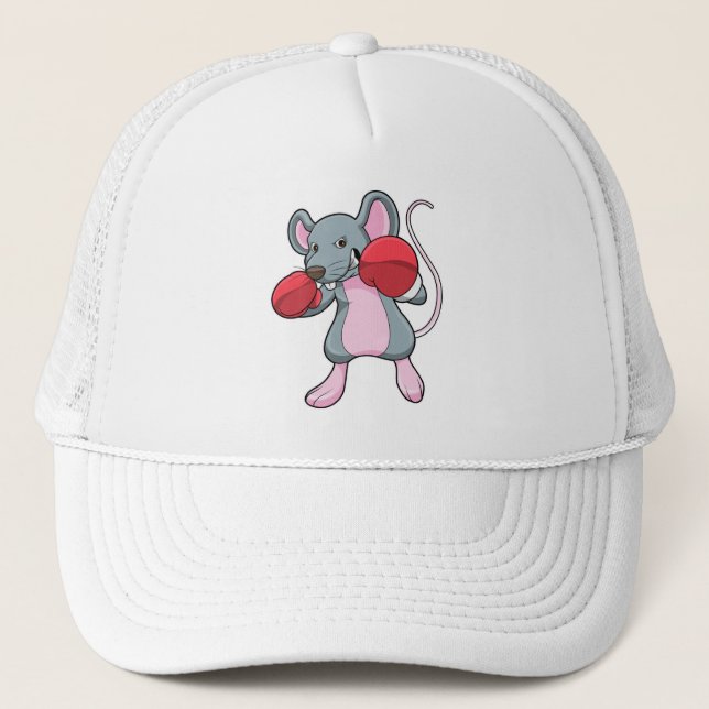 Rat at Boxing with Boxing gloves Trucker Hat (Front)