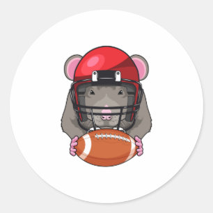 Rat at Football Sports Classic Round Sticker