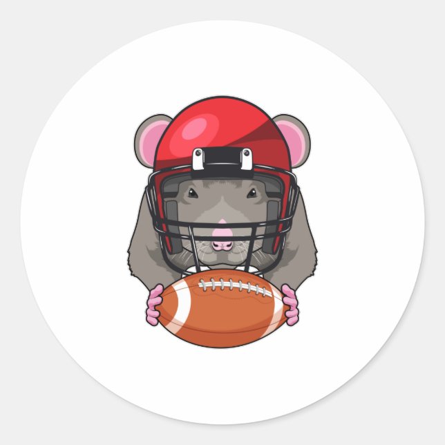 Rat at Football Sports Classic Round Sticker (Front)