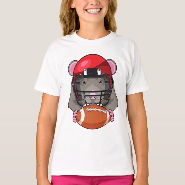 Rat at Football Sports T-Shirt (Front)