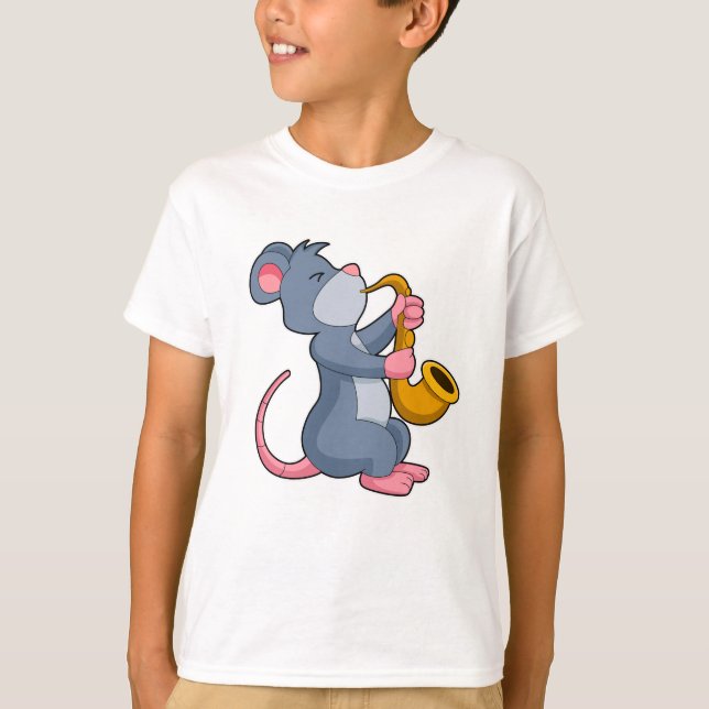 Rat at Music with Saxophone T-Shirt (Front)