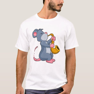 Rat at Music with Saxophone T-Shirt