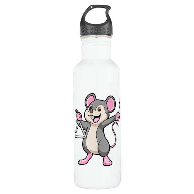 Rat at Music with Triangel 710 Ml Water Bottle (Front)