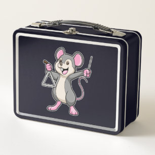 Rat at Music with Triangel Metal Lunch Box