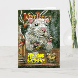 Rat bad habits smoking drinking Card