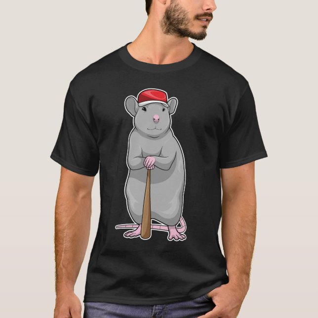 Rat Baseball Baseball bat T-Shirt (Front)