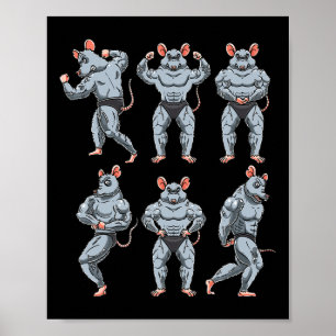 Rat Bodybuilding Fitness Gym Motivation Bodybuilde Poster