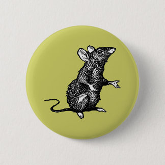 "rat face" - 6 cm round badge