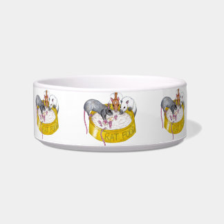 rat feeding bowl - rats arguing over porridge!