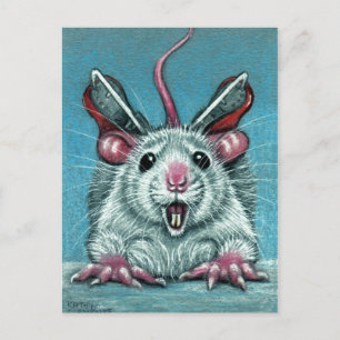 Rat Fell Ice Skating Postcard