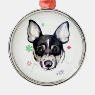 Rat Fox Terrier Christmas Ornament