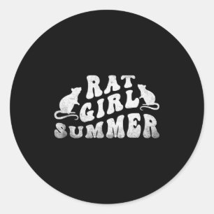 Rat Girl Summer, Animal Lover, Hello Summer, Funny Classic Round Sticker