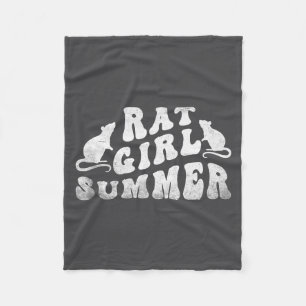 Rat Girl Summer, Animal Lover, Hello Summer, Funny Fleece Blanket