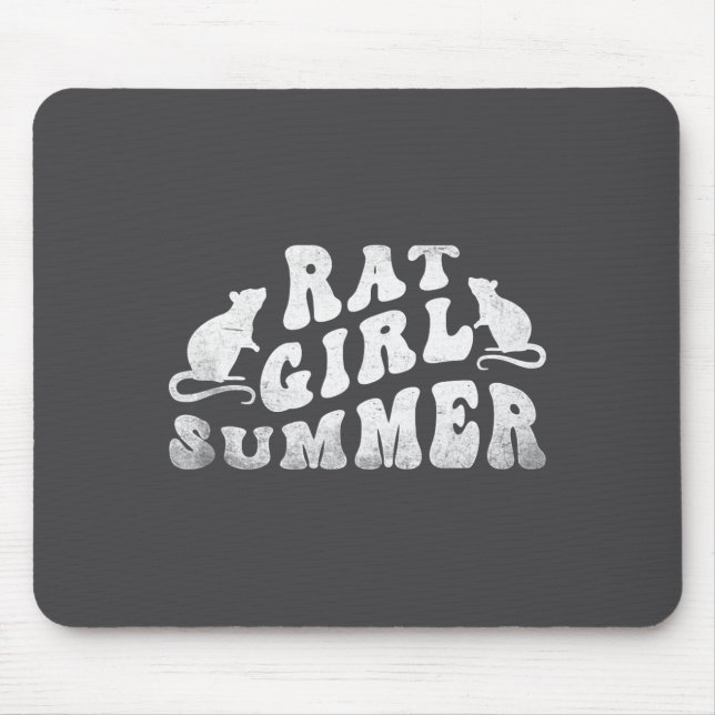 Rat Girl Summer, Animal Lover, Hello Summer, Funny Mouse Mat (Front)