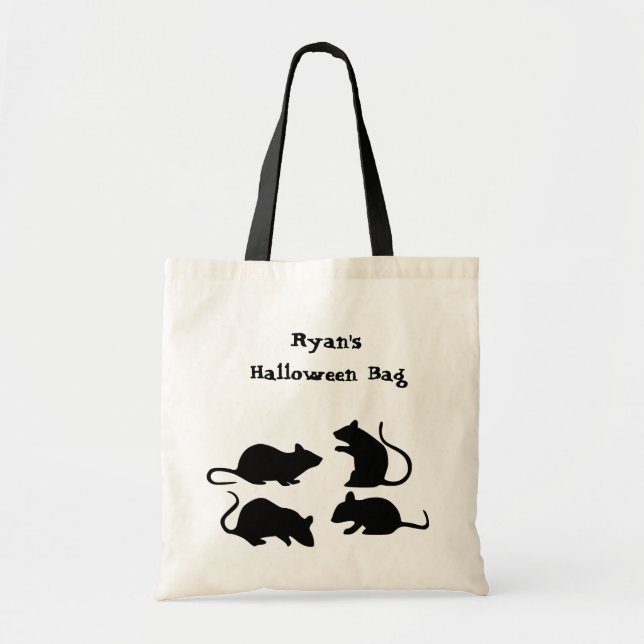 Rat Halloween Trick or Treat Tote Personalised (Front)