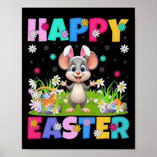 Rat Happy Easter Egg Hunt Bunny Ear Rat Easter Poster