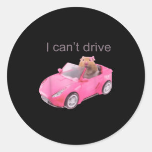 Rat I Can't Drive Funny For Men Women Classic Round Sticker