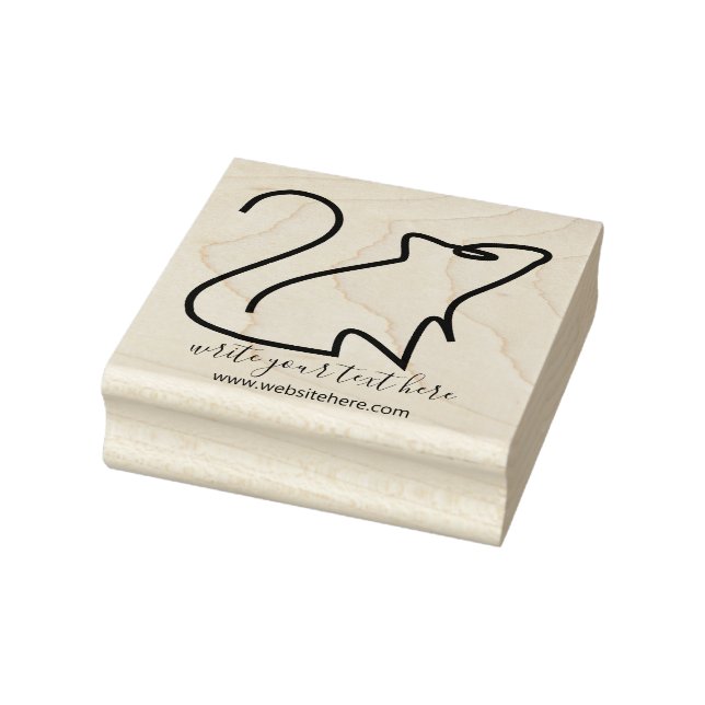 Rat Line Art Simple Mouse Rubber Stamp (Stamp)