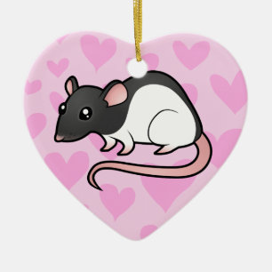 Rat Love (add your own message) Ceramic Tree Decoration