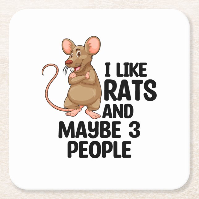 Rat Lover | Rats Pet Rodents Pets Animals Gifts Square Paper Coaster (Front)